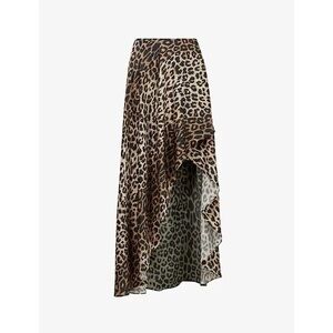 All Saints Slvina Animal Print High Low Skirt